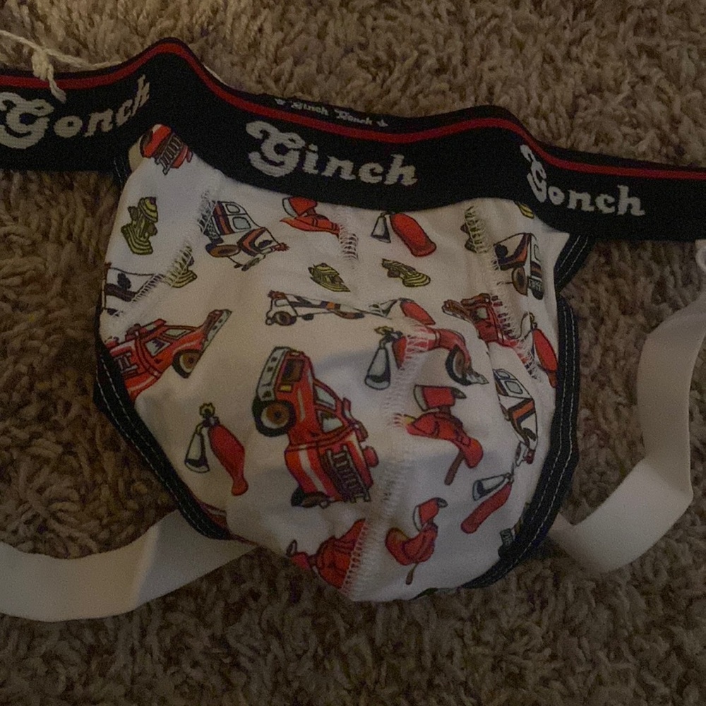 White medium fire truck jockstrap